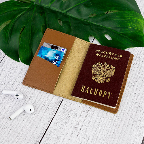Обложка для паспорта "Жираф" (кожа)