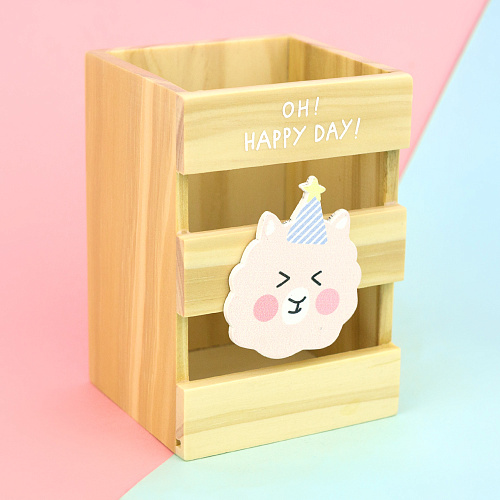 Подставка для ручек "Alpaca" (в голубой шапочке)