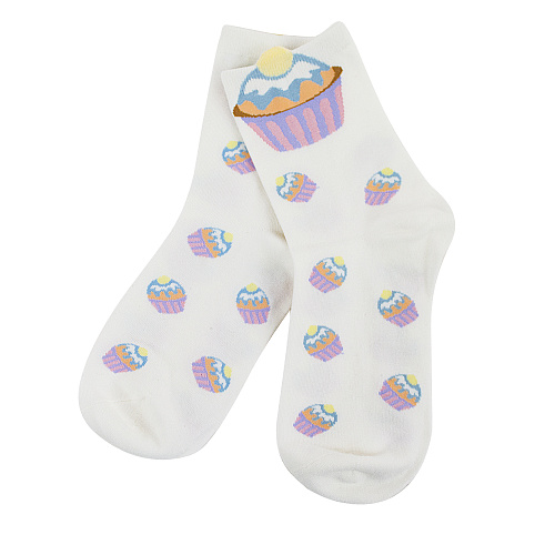 Носки "Капкейки" (белые)