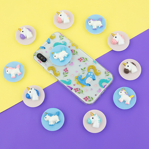 Держатель для телефона/попсокет "Единорожка" (голубой)