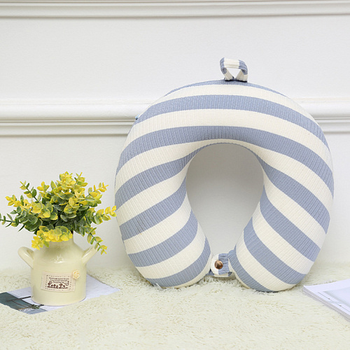 Подушка для путешествий "Полоски", Memory Foam (синяя)