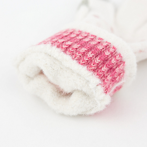 Перчатки сенсорные "Горошки", молочные