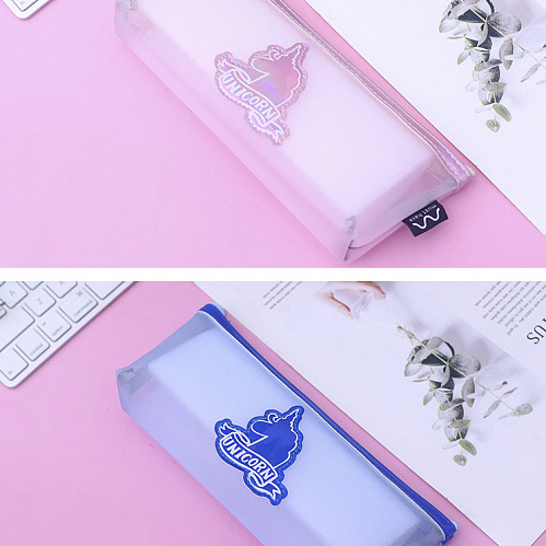 Пенал "Transparent unicorn" (синий)