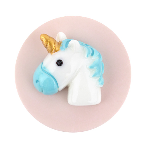 Держатель для телефона/попсокет "Голова единорога" (голубой)