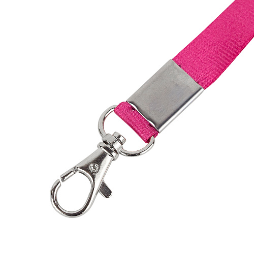 Лента для бейджей с карабином (фуксия)