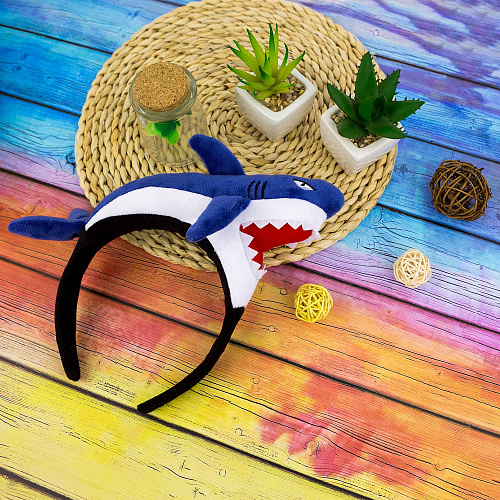 Повязка на голову "Акула", синий