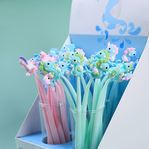 Ручка "Морской конек" голубой с розовым