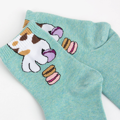 Носки "Лапка с едой" (мятный)