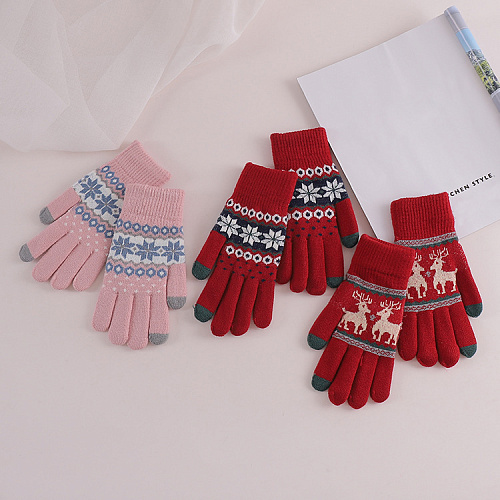 Перчатки сенсорные "Норвежские", красные