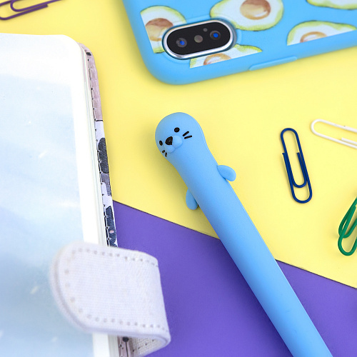 Ручка "Cute seal" (голубая)