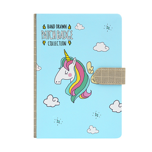 Блокнот на застежке "Magic unicorn" (голубой)