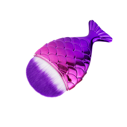 Кисть для макияжа "Rainbow fish", белый с сиреневым