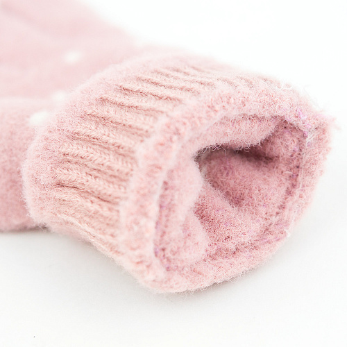 Перчатки сенсорные "Горошки", розовые