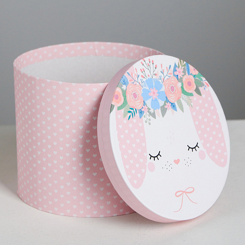 Подарочная коробка «Зверята», 14 × 16 см (заяц с цветами)