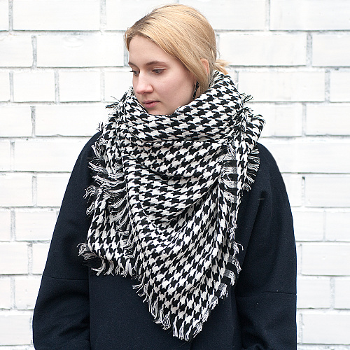 Шарф "Гусиная лапка" (черно-белый)