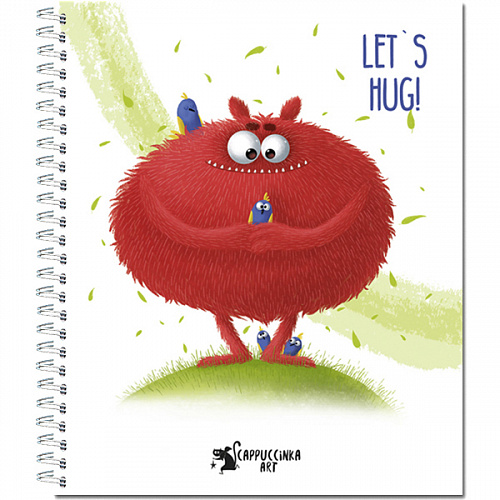 Тетрадь общая 48л на гребне, "Монстрики" красный