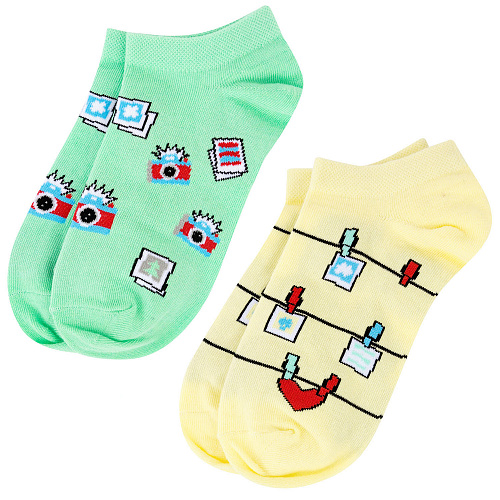 Носки короткие "Фото и любовь", разм.35-39