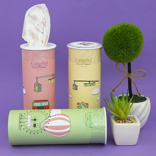 Салфетки-платочки с принтом в тубусе "Journey" (розовый)