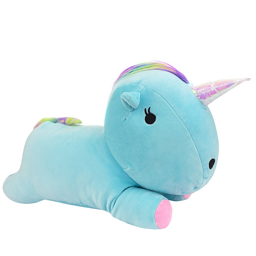 Игрушка-подушка "Радужный единорог" (голубой)