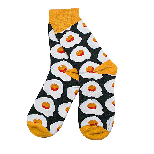 Носки "Яичница с тостами" (желто-черные)