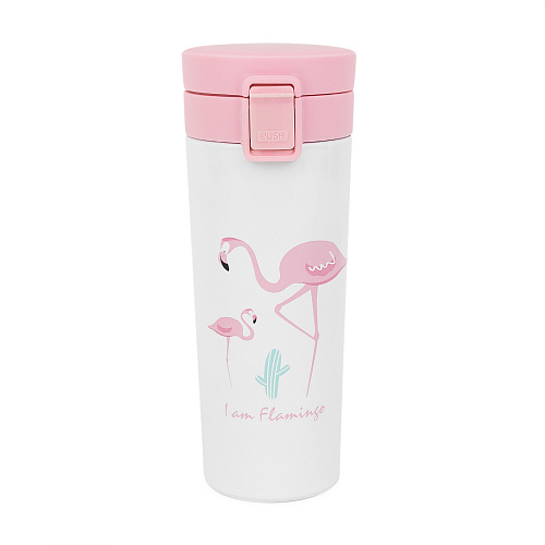 Термостакан "Фламинго и кактус"