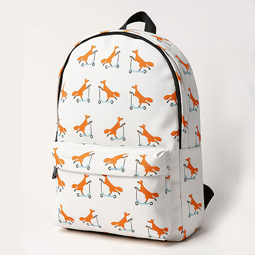 Рюкзак "Лисичка на самокате" (бежевый)