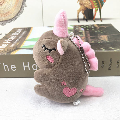 Брелок "Единорог с сердечком" (серый)