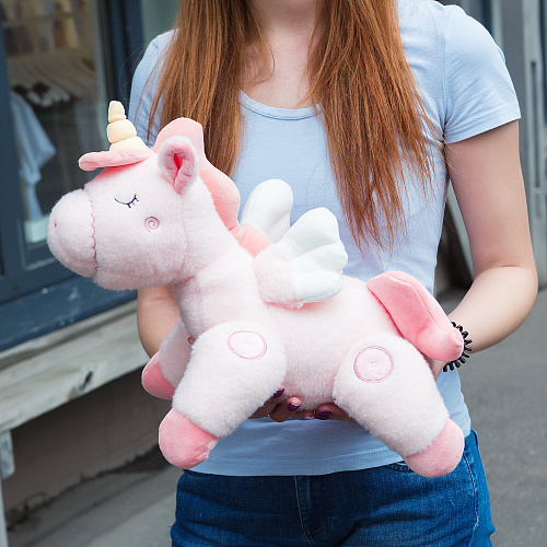 Игрушка-подушка "Пегас лежит" (розовый) 45см