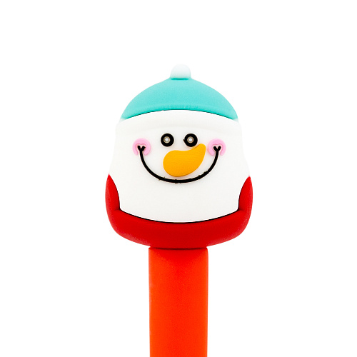 Ручка "Новый год" снеговик в голубой шапке