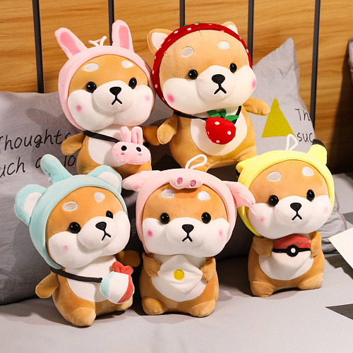 Игрушка-подушка "Корги в кигуруми" розовый 24см