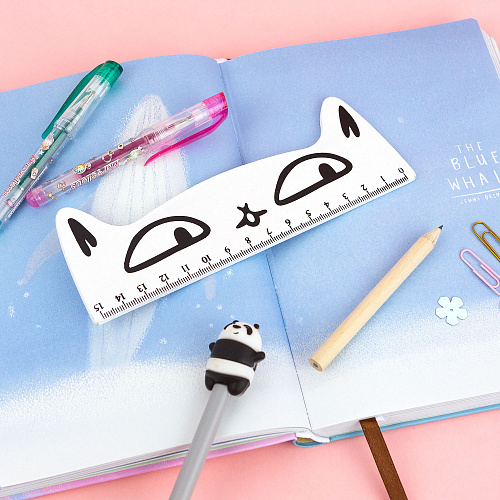 Линейка "Кот" (белый)