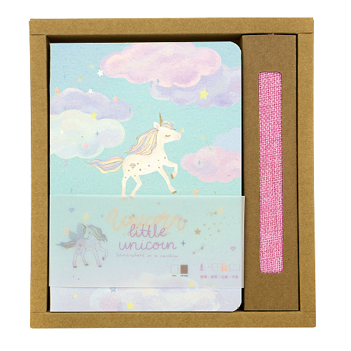Ежедневник в подарочной упаковке "Pastel unicorn" (облака)