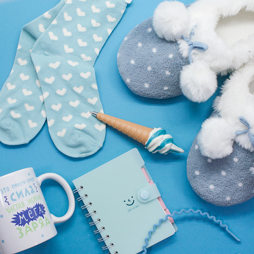 Носки "Сердечки" (голубые)