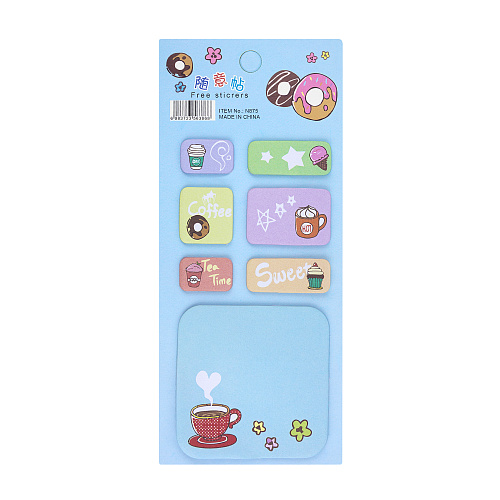 Набор стикеров для записей "Вкусняшки" (голубой)