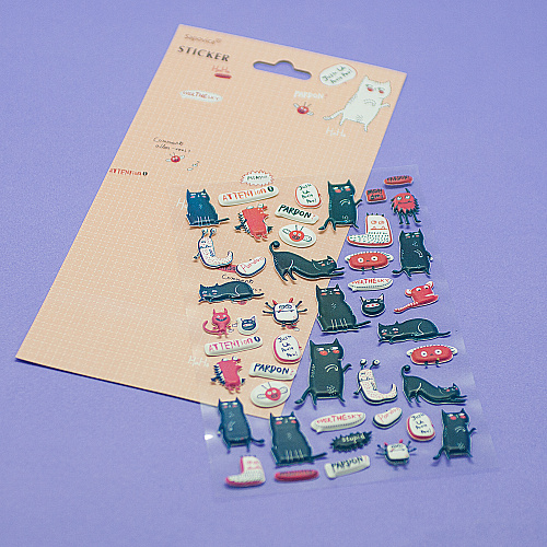 Наклейки "Кот" (розовые)