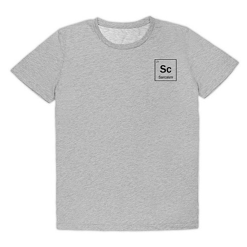 Футболка , "Sarcasm", серая