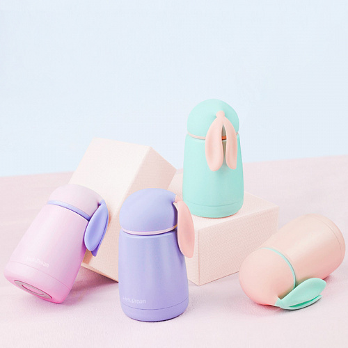 Термос "Ушастый кролик" (розовый)