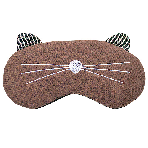 Маска для сна с ушками "Котенок" (коричневая)