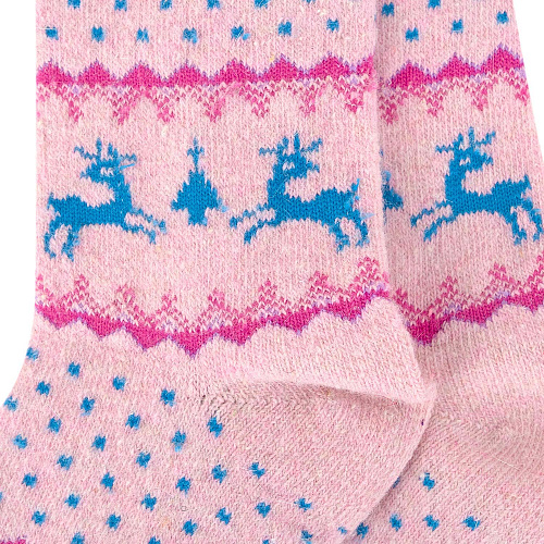 Носки теплые "Олени" (розовые)