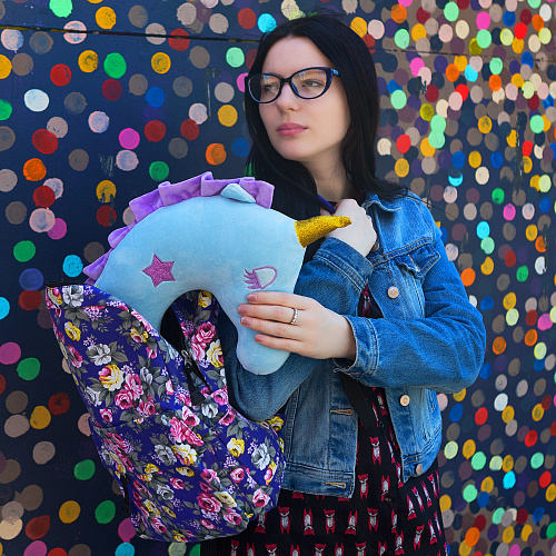 Подушка для путешествий "Единорог" (голубой)