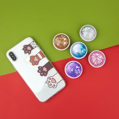 Держатель для телефона/попсокет "Glitter" (белый)