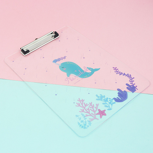 Папка-планшет "Прозрачный" (нарвал и кораллы)