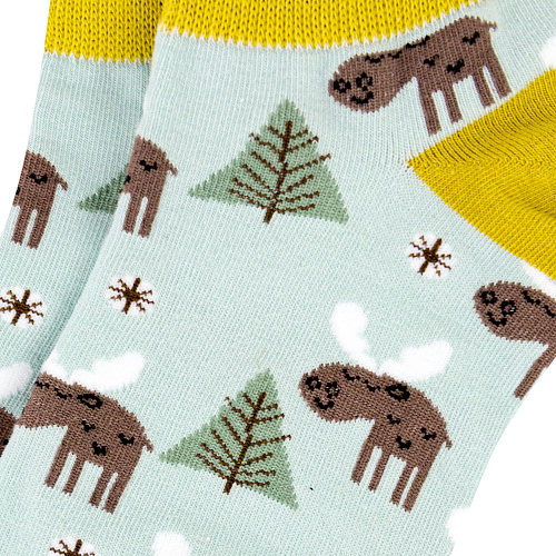 Носки короткие "Лоси" (желто-голубые)