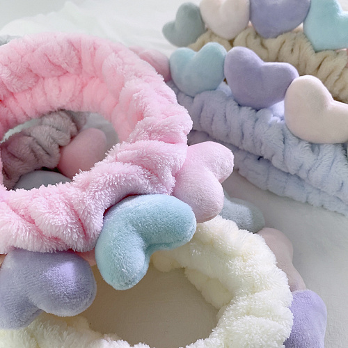 Повязка на голову "Сердечки" (голубая)