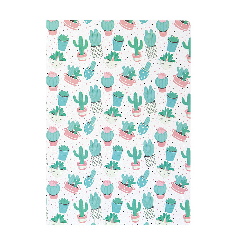 Тетрадь в розовую клетку А4 "Кактусы"