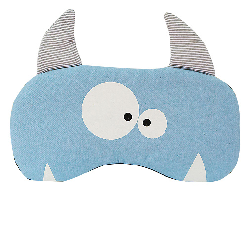 Маска для сна с ушками "Монстр" (голубая)
