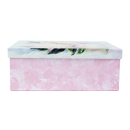 Подарочная коробка «Цветы», 22 х 14 х 8,5 см (розовая пастель)