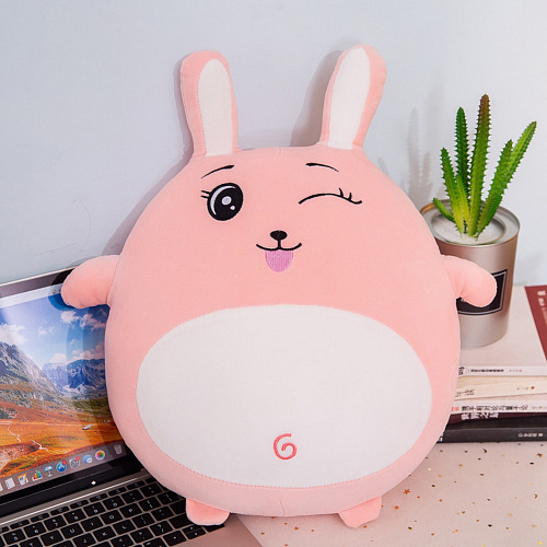 Игрушка-подушка "Зая Кругляш" (розовая) 55см