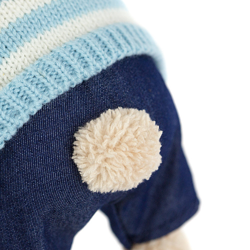 Игрушка-подушка "Зайка в голубом свитере" 45см