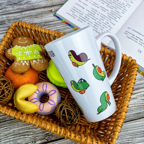 Кружка большая "Авокадо и йога"